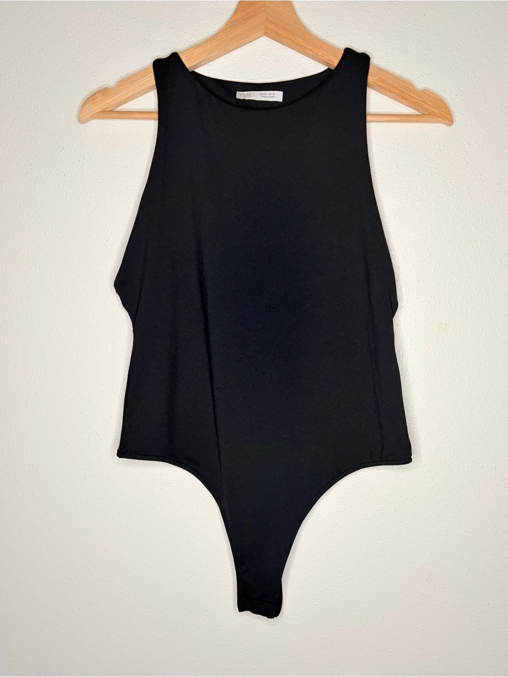 Zara Black Sleeveless One-Piece Bodysuit